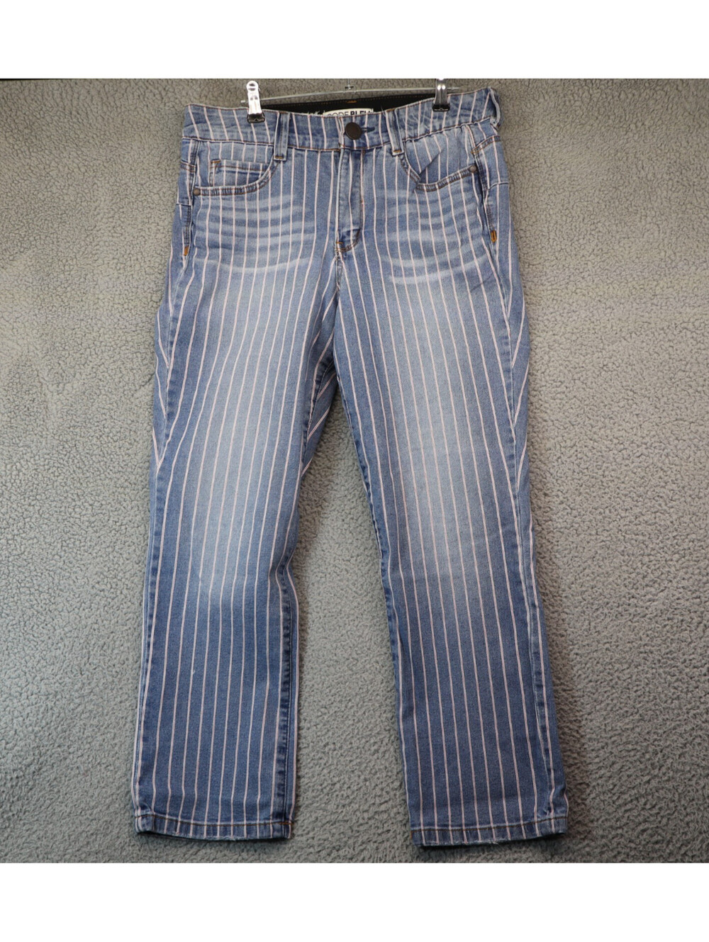 Code Bleu Jeans Womens 12 Blue Bootcut Ladies Pin Striped
